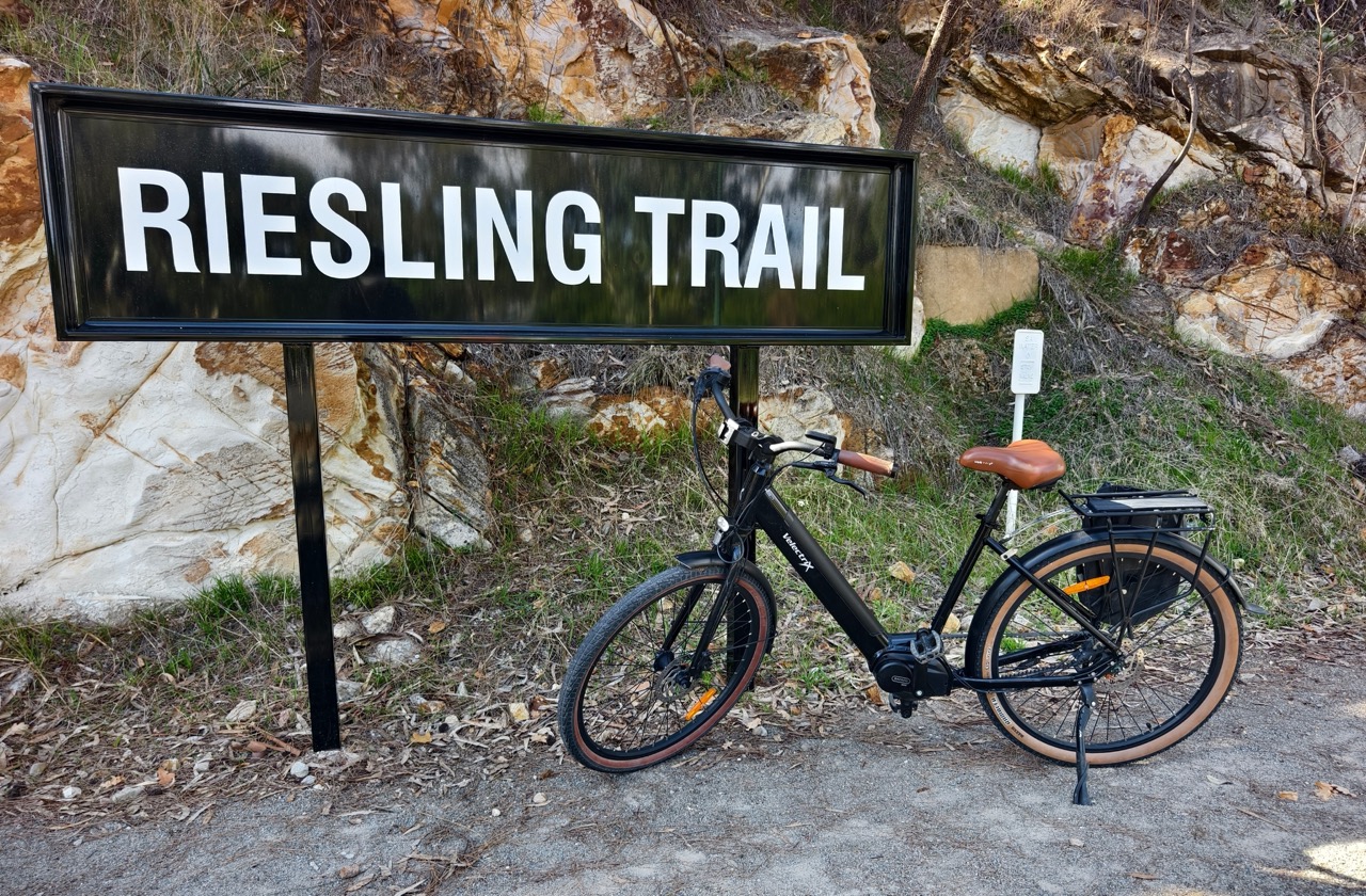 Cycling along the Riesling Trail in Clare Valley, South Australia