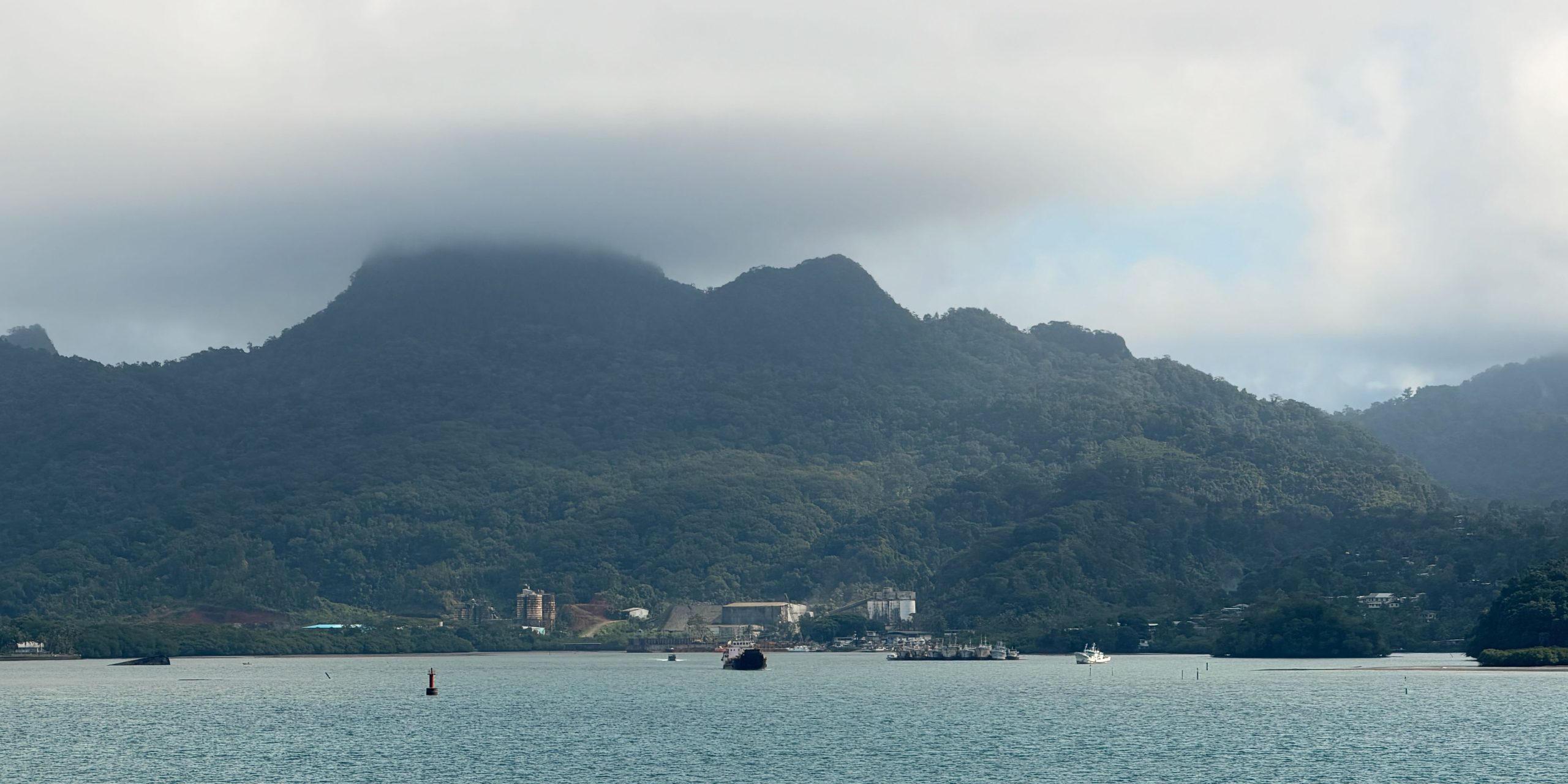 View of Fiji, Suva - moutains from the water.